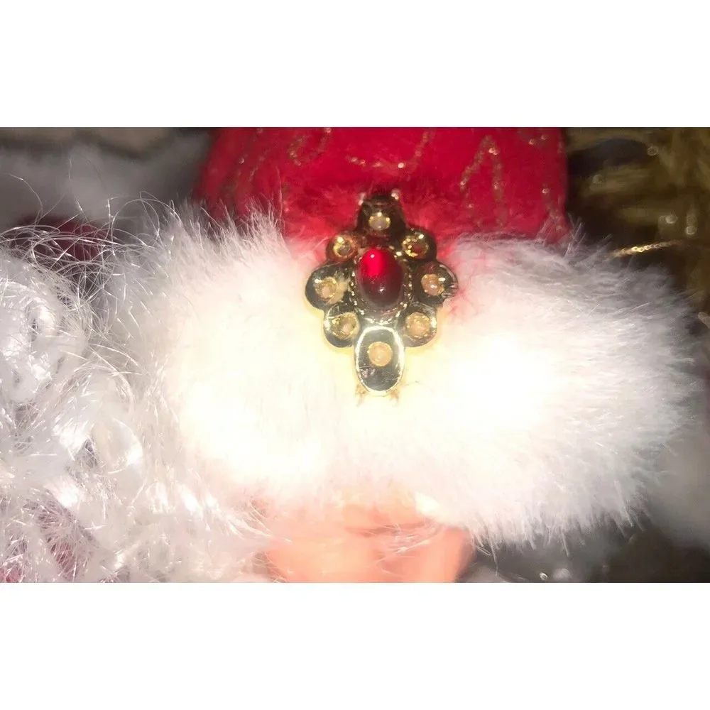 Santa Head Christmas Ornaments‎ EUC Handcrafted Set Of 2 Dillard's 1999 Vintage